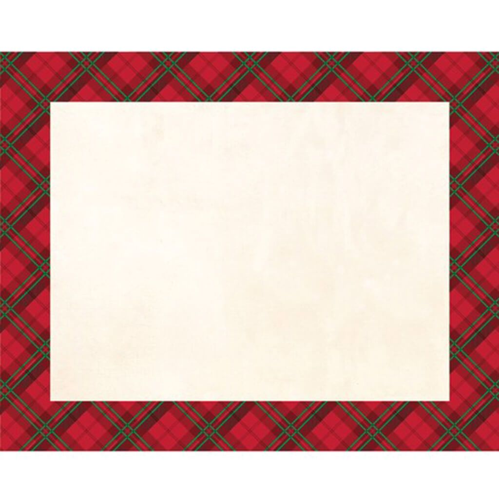 Holiday Red Plaid Paper Placemats 