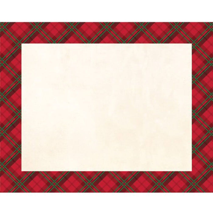 Holiday Red Plaid Paper Placemats 