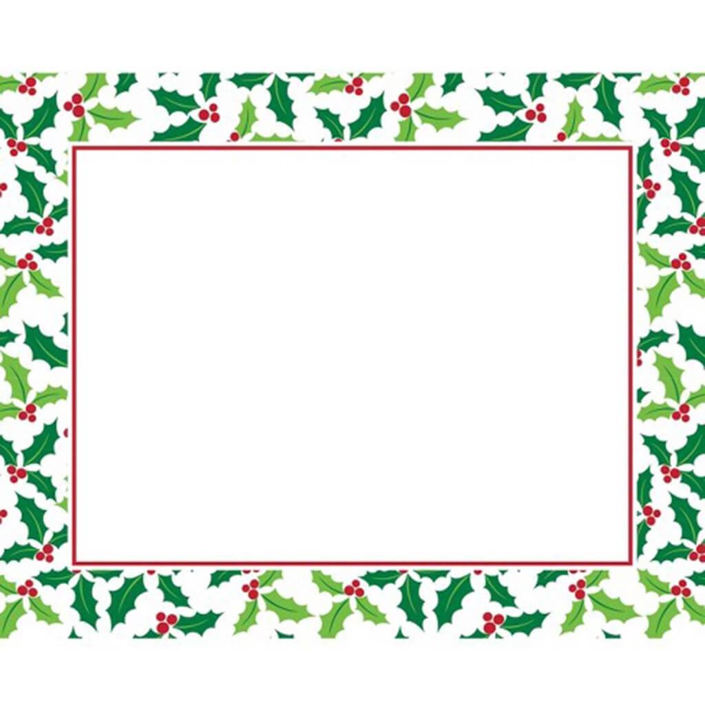 Holly Paper Placemats 12pack Christmas Winter 