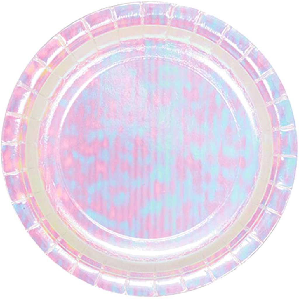 Iridescent Party Paper Dessert Plates 7in 8ct 