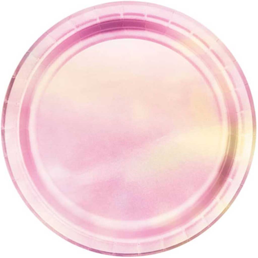 Iridescent Party Paper Dinner Plates 9in 8ct 