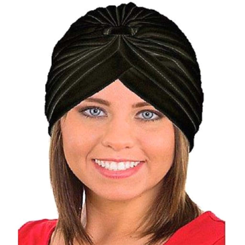 Vintage Pleated Turban Black 