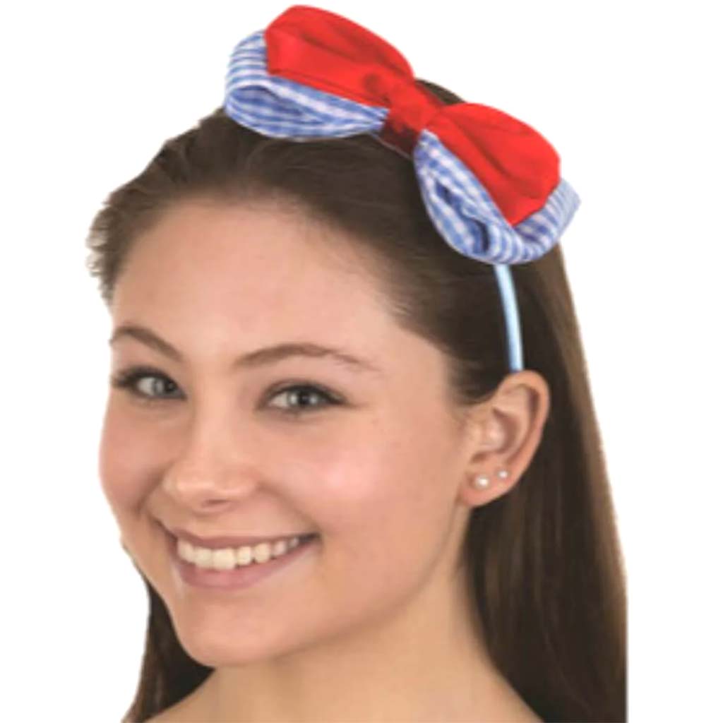 Gingham Headpiece W/ Red Bow 