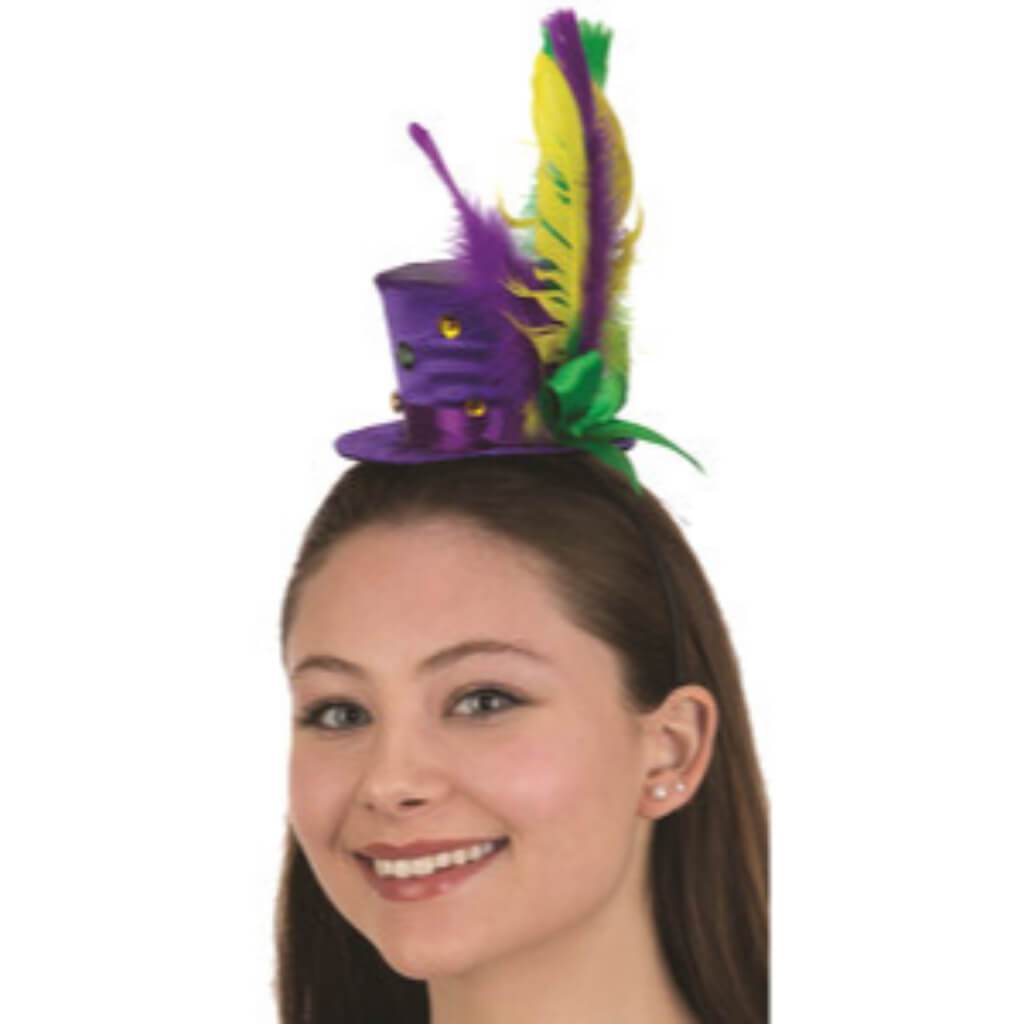 Mardi Gras Top Hat Headpiece 