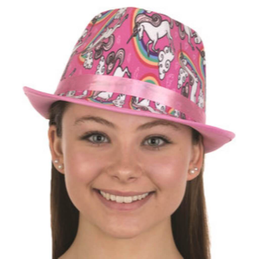 Unicorn Print Fedora 