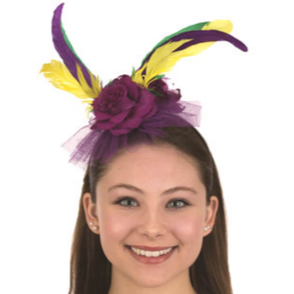 Mardi Gras Flowered Headpiece 