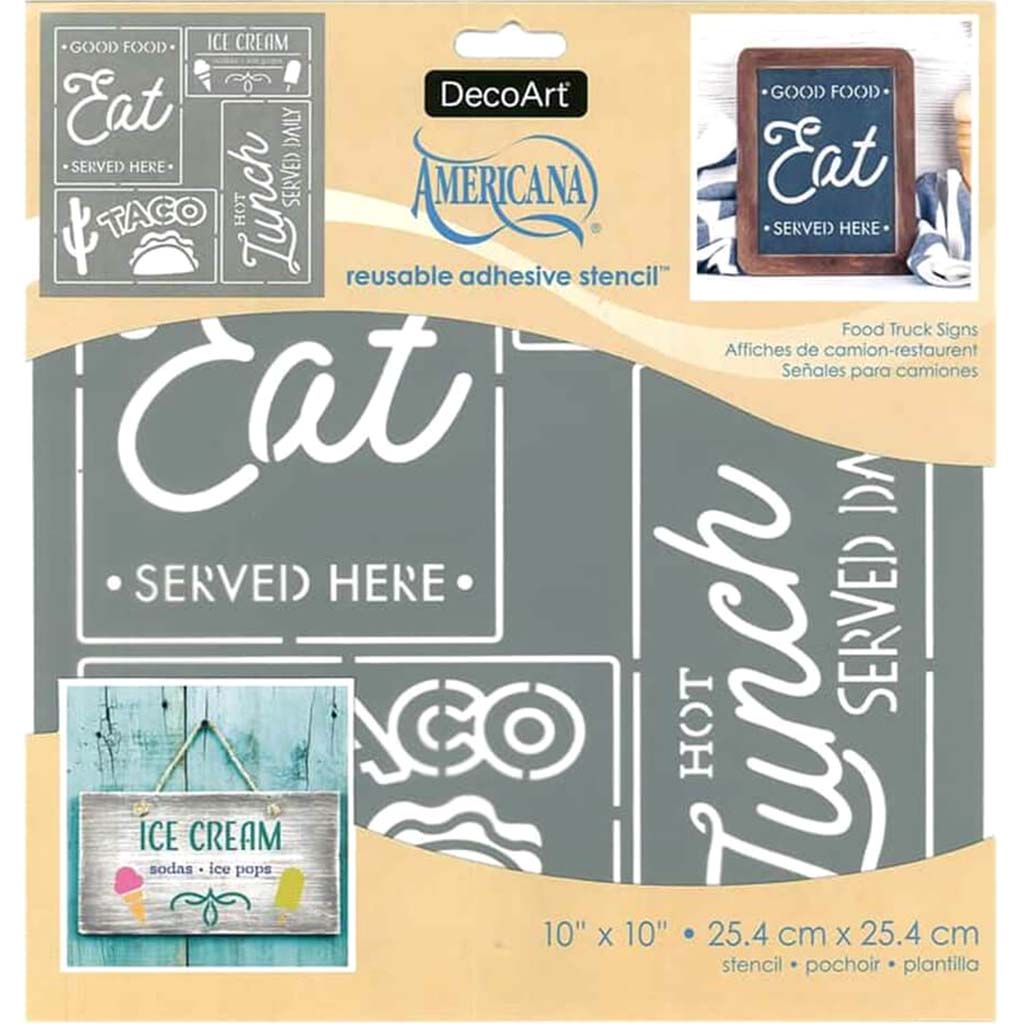 Americana Adhesive Stencils Food Truck 10X10