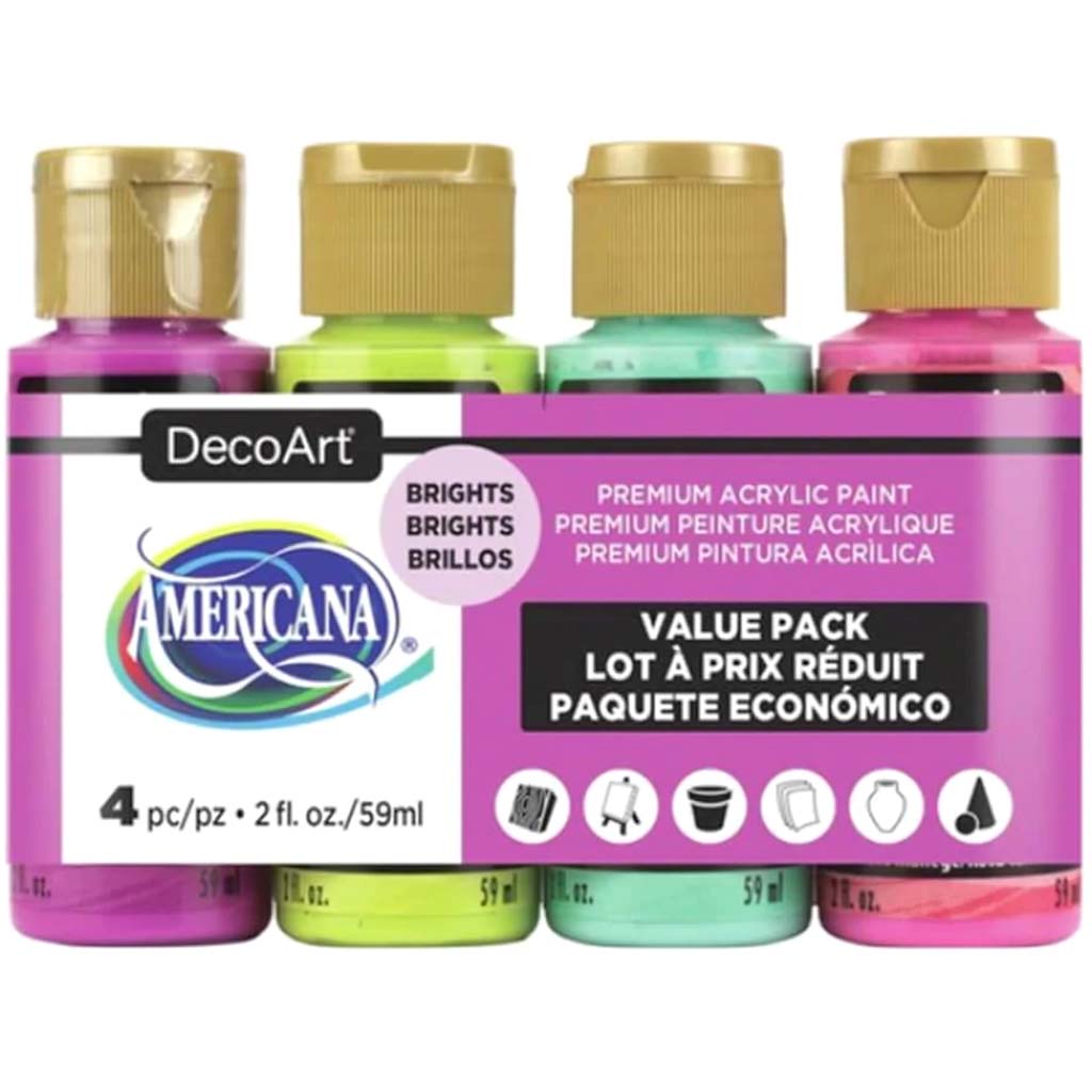 AMERICANA ACRYLICS BRIGHTS SET OF 4 VALUE PACK