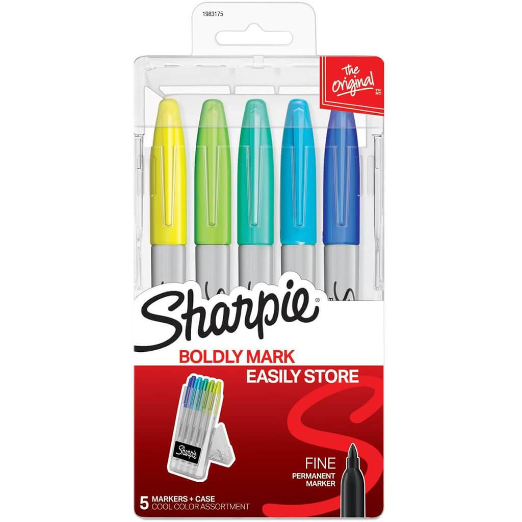 Art Pen Sets Fine Tip 5 Marker Cool Colors Pack