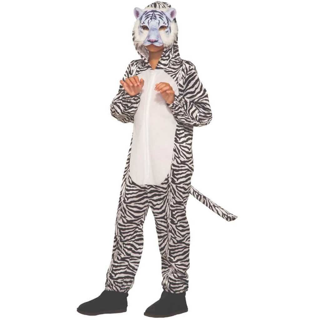 White Tiger Jumpsuit &amp; Mask Costume