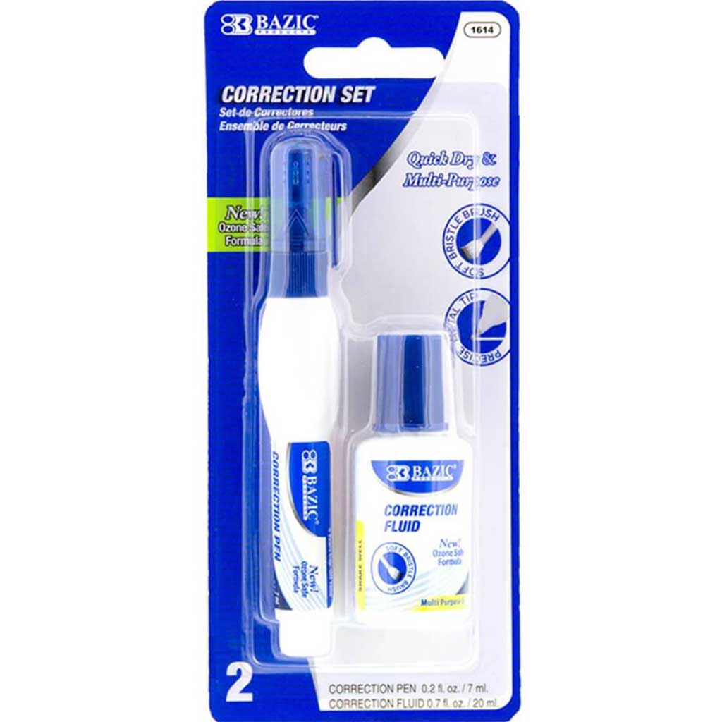 Metal Tip Correction Pen and Correction Fluid 