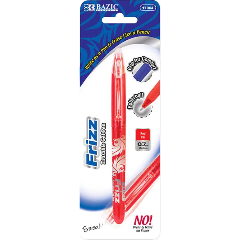 Frizz Red Erasable Gel Pen with Grip 