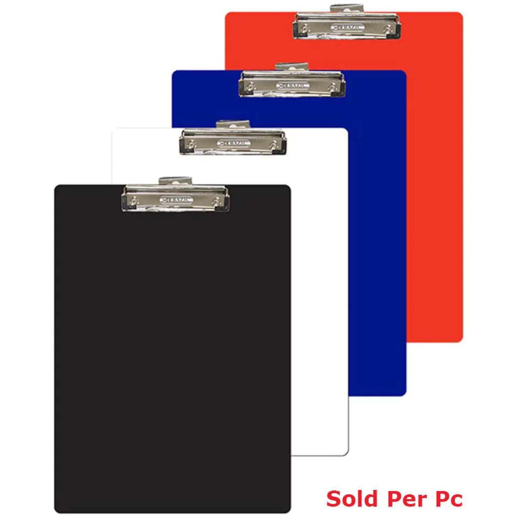 Assorted Color Standard Size Hardboard Clipboard With Low Profile Clip 