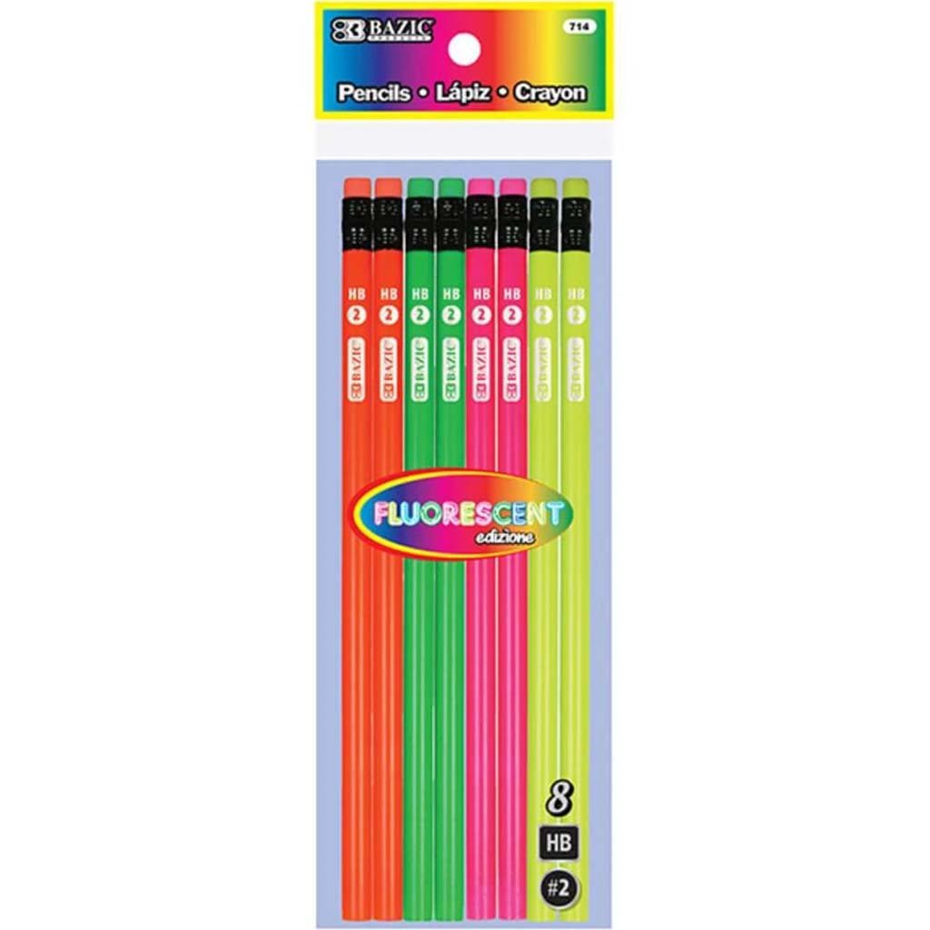 Fluorescent Wood Pencil with Eraser 