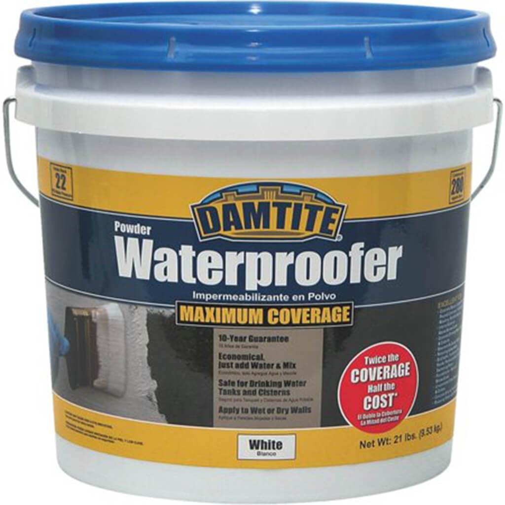 DAMTITE Powder Waterproofer, Powder, White, 21lb Pail