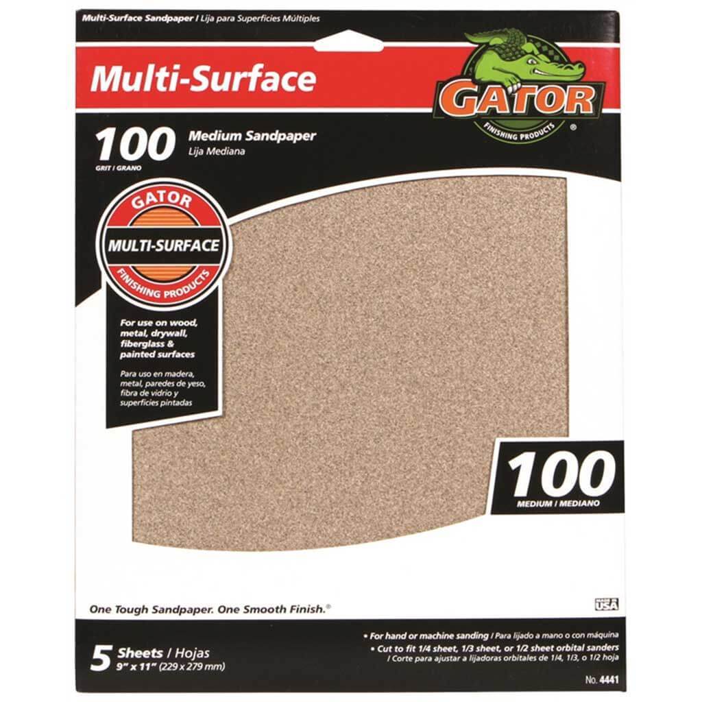 SANDPAPER AL OXIDE 100 9X11IN 