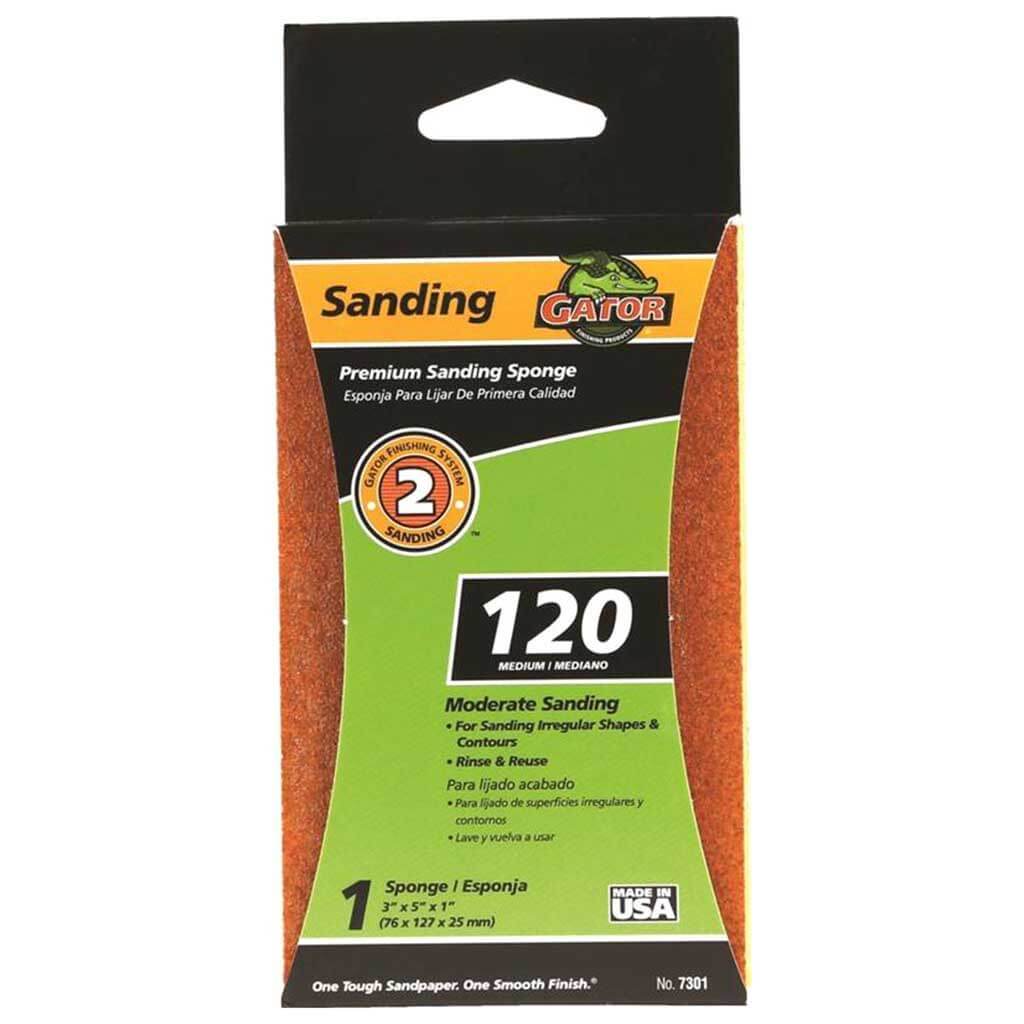 SANDING SPONGE 3X5X1IN 120GRT 