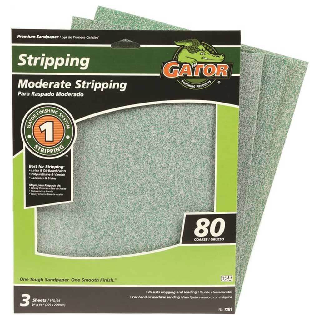 SANDPAPER AL OX 80 3PK 9X11IN 