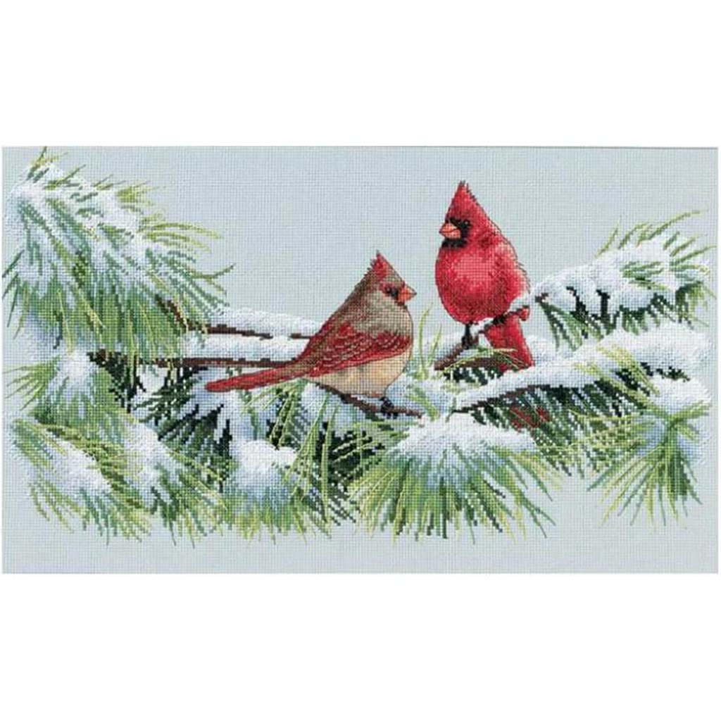 Counted Cross Stitch Kit Winter Cardinal 15inx9in 