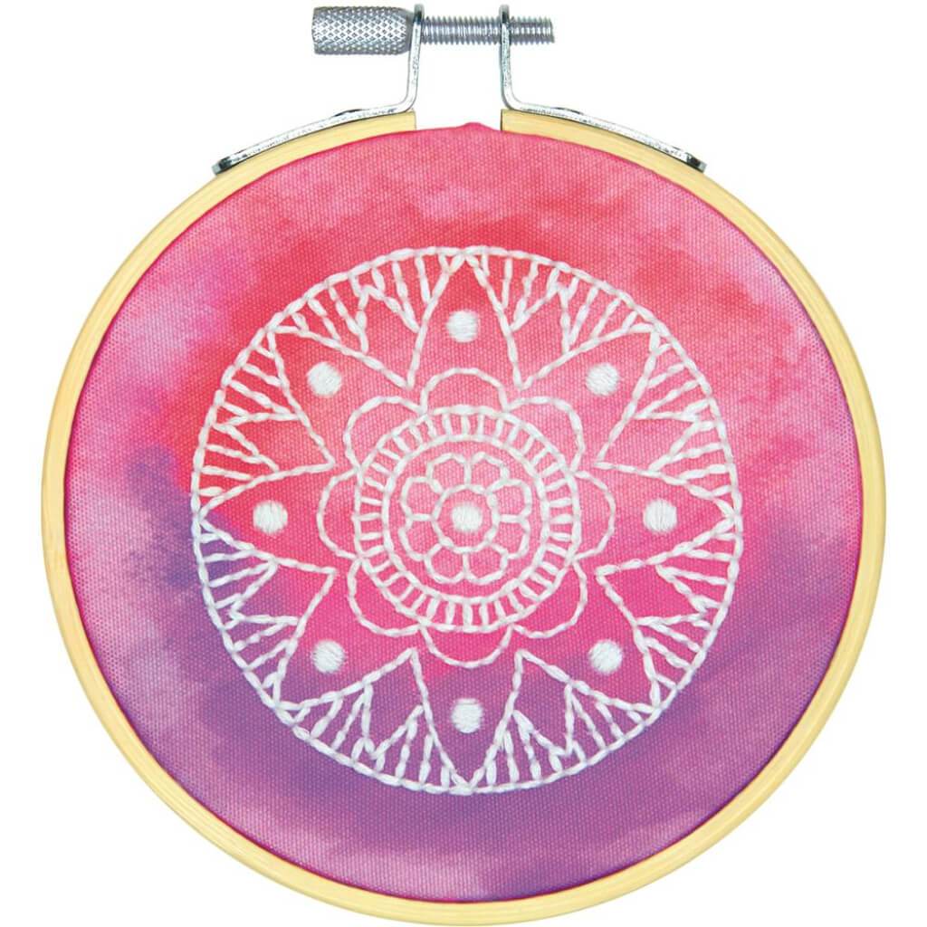 Mini Embroidery Kit 4in Mandala-Stitched In Thread