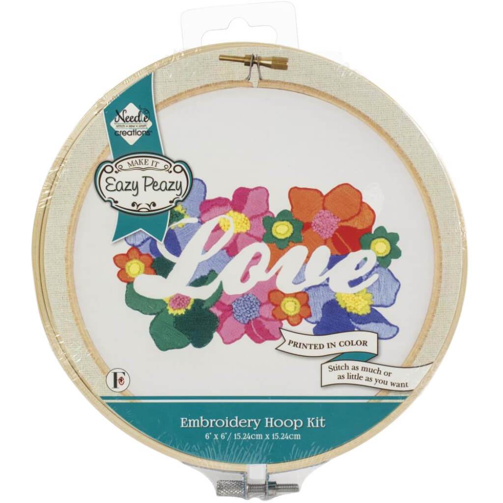 Embroidery Kit Love Stamped on Canvas