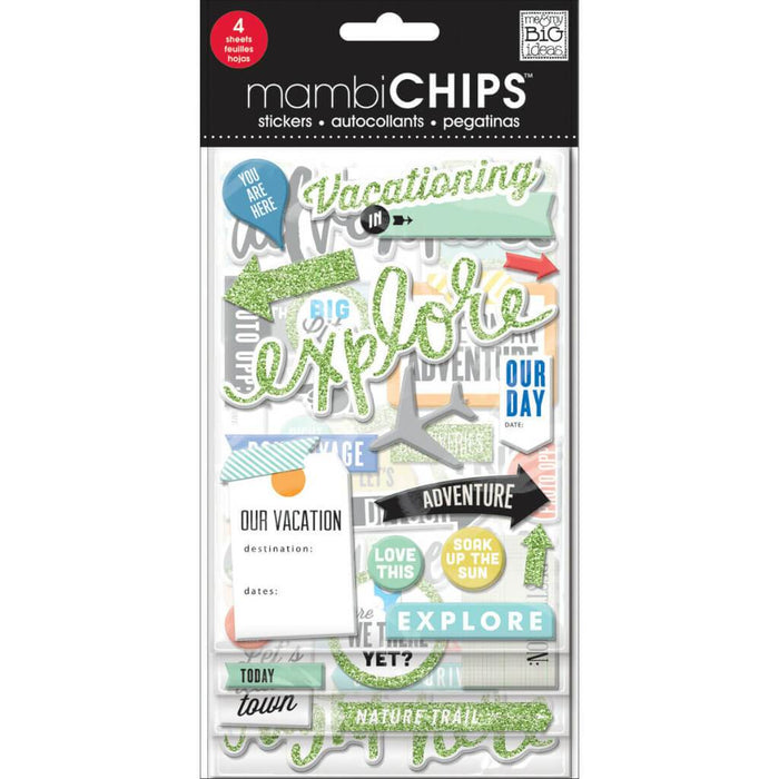 Me & My Big Ideas Chipboard Value Pack Vacation 