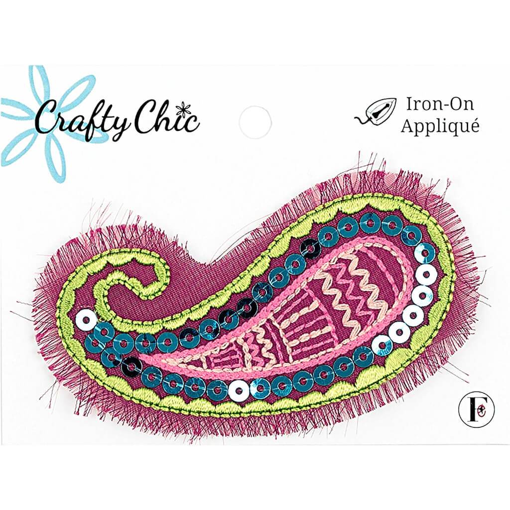 Fabric Editions Crafty Chic Iron On Patch Paisley