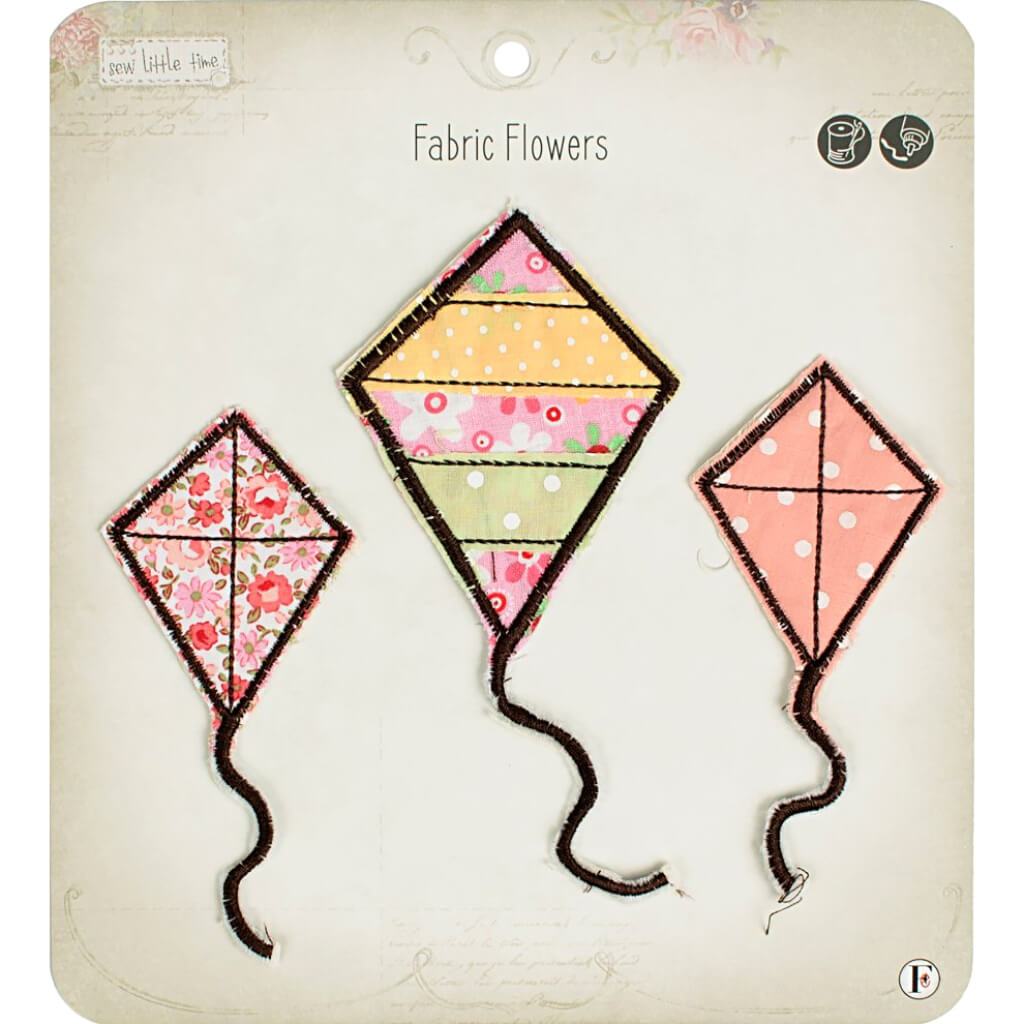 Fabric Editions Sew Little Time Sew-On Applique Kites 3/Pkg