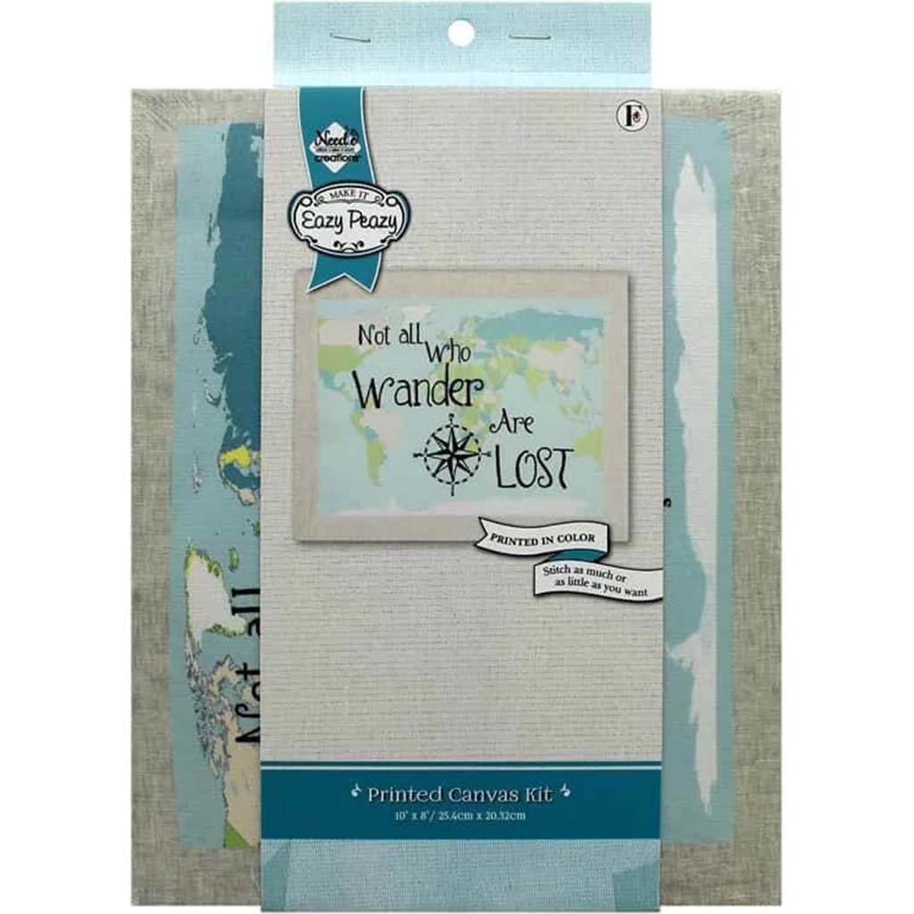 Embroidery Kit Wander Stamped On Canvas 