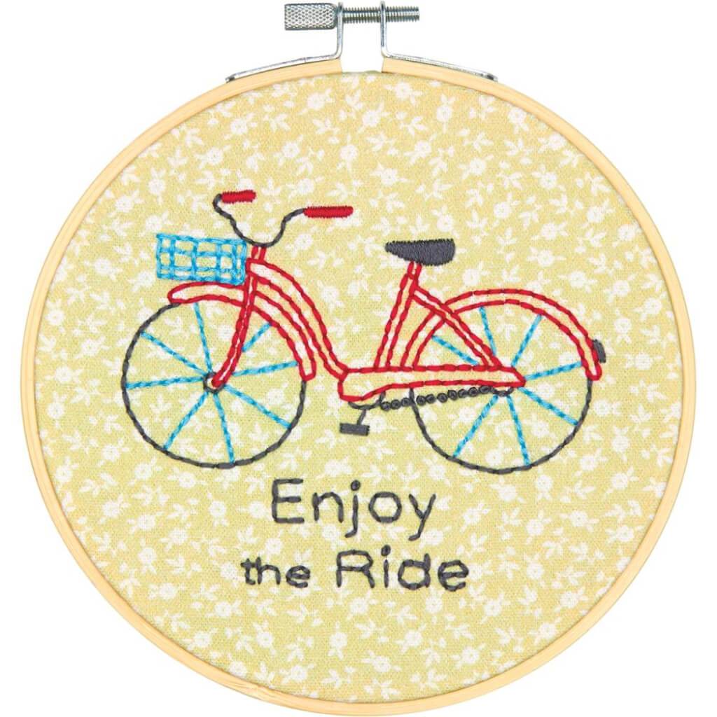 Embroidery Kit 6in Bike Ride-Stitched In Thread 