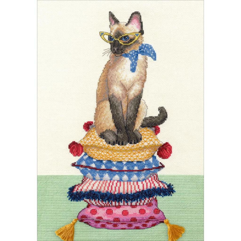 Counted Cross Stitch Kit 10in x 14in Cat Lady (14 Count)