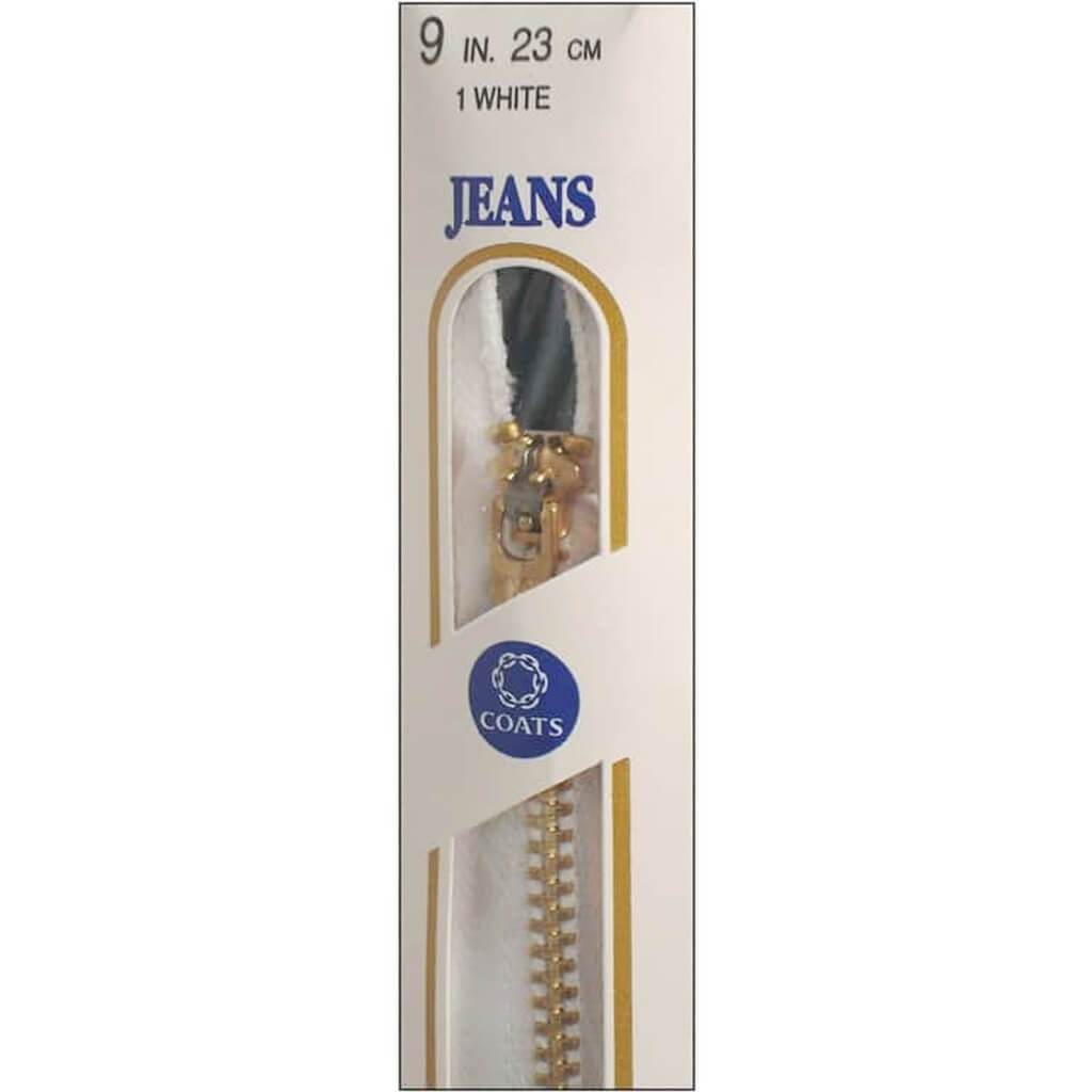 Coats Brass Jean Metal Zipper 9in