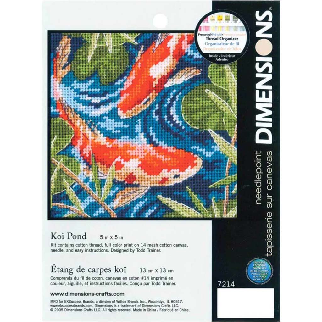 Mini Needlepoint Kit Koi 5inx5in 