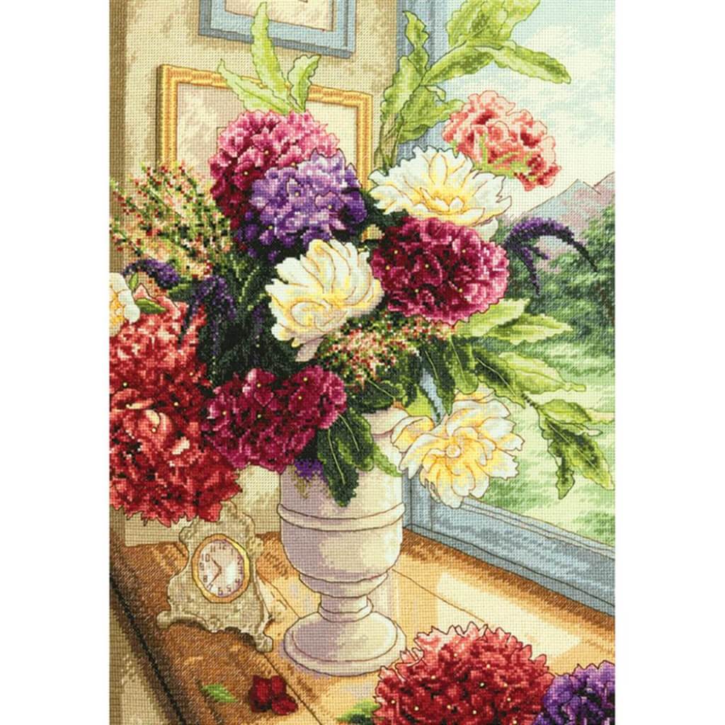 Counted Cross Stitch Kit 11in x 14in Summer Bouquet (18 Count)