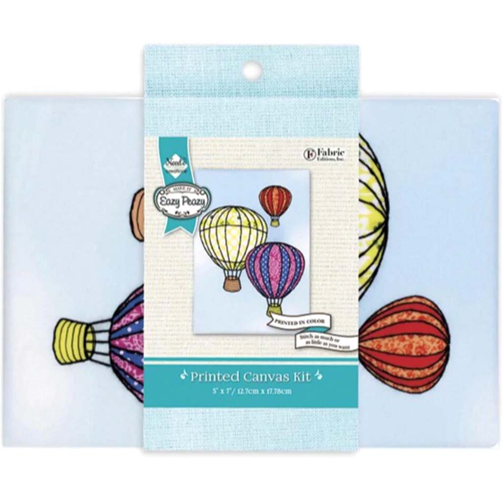 Embroidery Kit Balloons Stamped On Canvas 