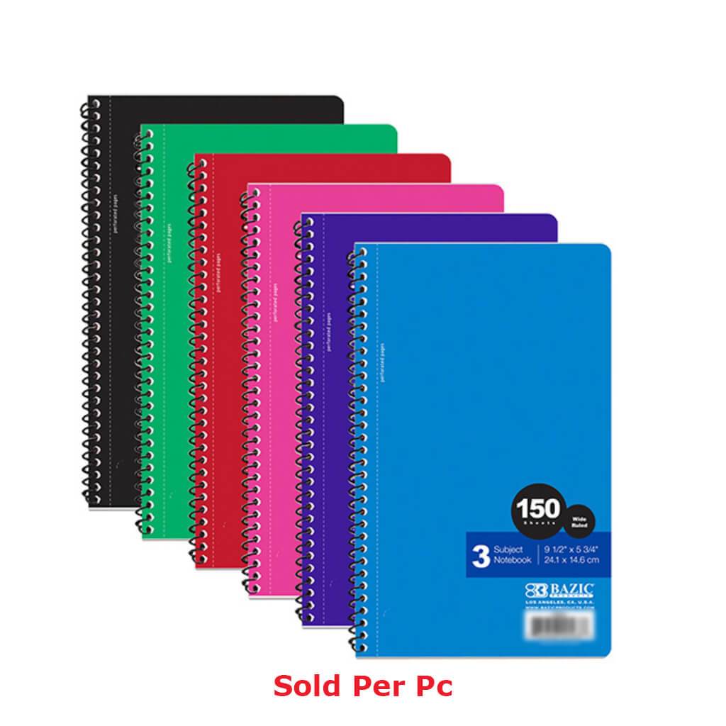 Subject Spiral Notebook Wide Ruled 150 Sheets Red 