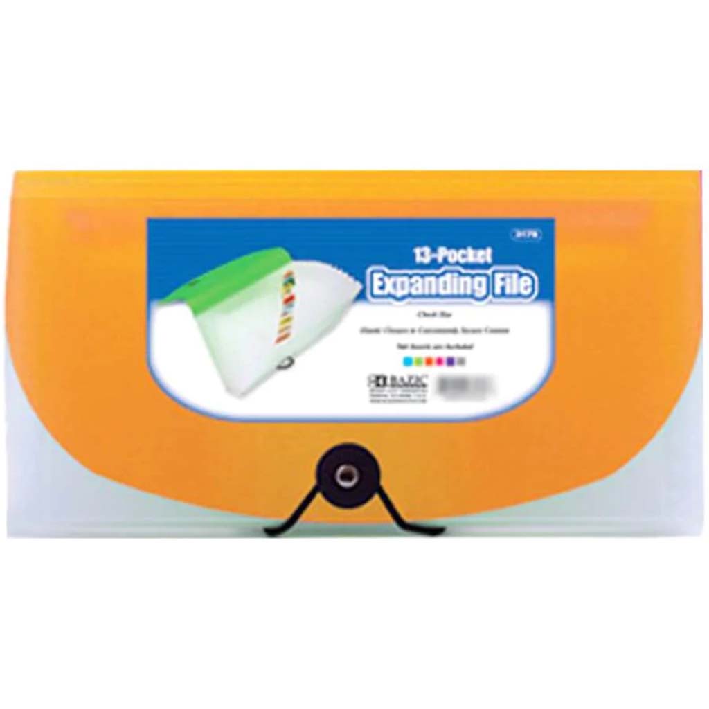 13-Pocket Personal Check Size Expanding File Orange