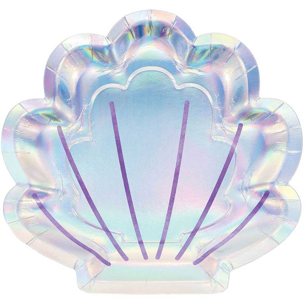 Iridescent Mermaid Party Shaped Paper Dinner Plates 9in 12/8ct