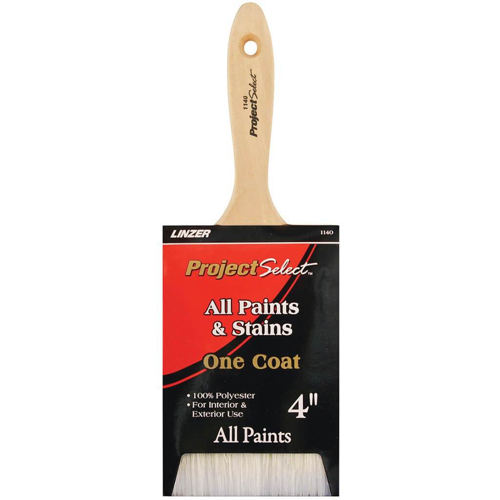 Natural Polyester One Coat Paint &amp; Stain Brush 4in