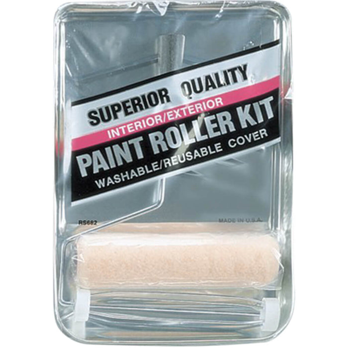 Paint Roller And Metal Tray Set 9in