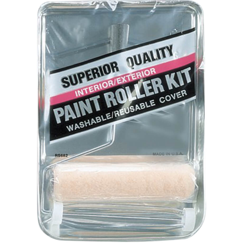 Paint Roller And Metal Tray Set 9in