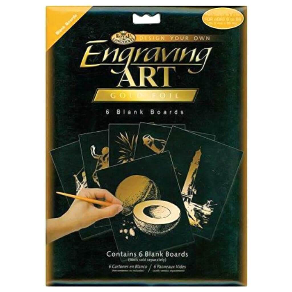 Engraving Art Gold Foil 5x7in 6pcs