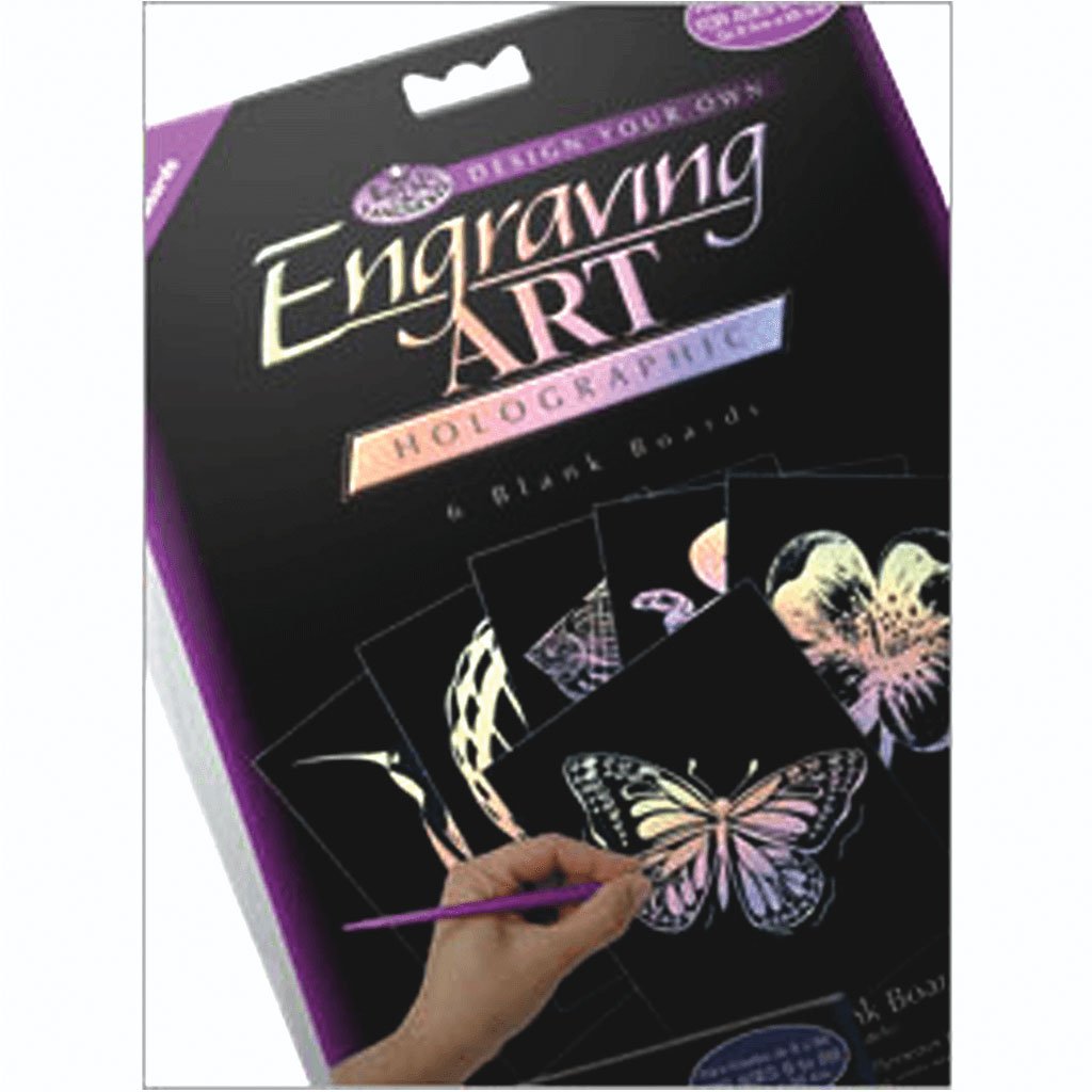 Engraving Art Holographic 5in x 7in Blank Board Set of 6
