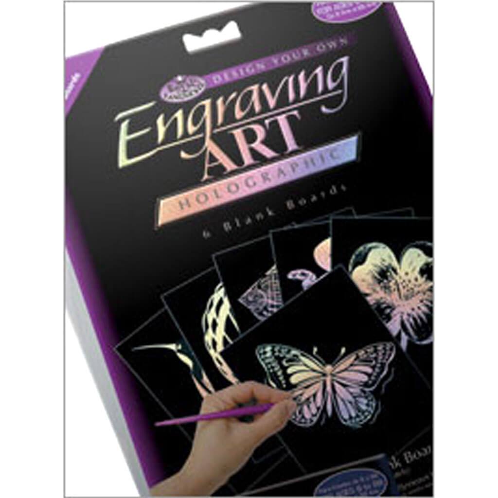 Engraving Art Holographic 8in x 10in Blank Board Set of 6