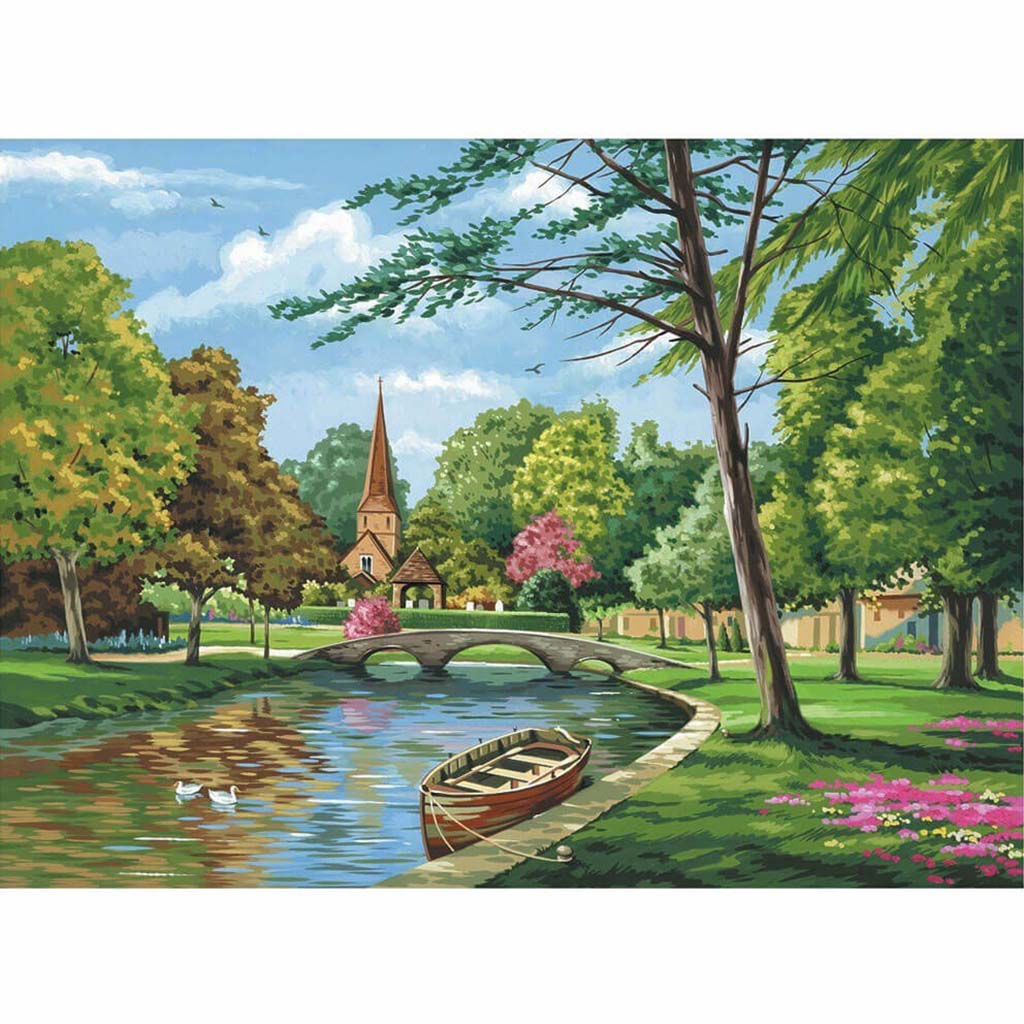 Paint By Number Church By The River