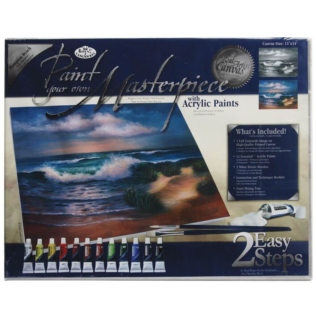 Acrylic Paint Your Own Masterpiece Kit 11"X14"-Hampton Beach