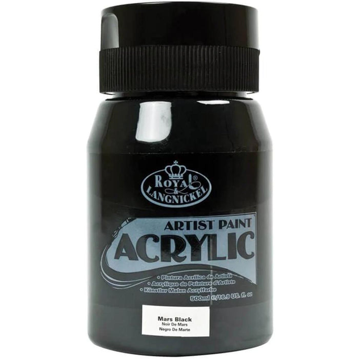 Royal & Langnickel Essentials Acrylic Paint Jar 500ml Mars Black