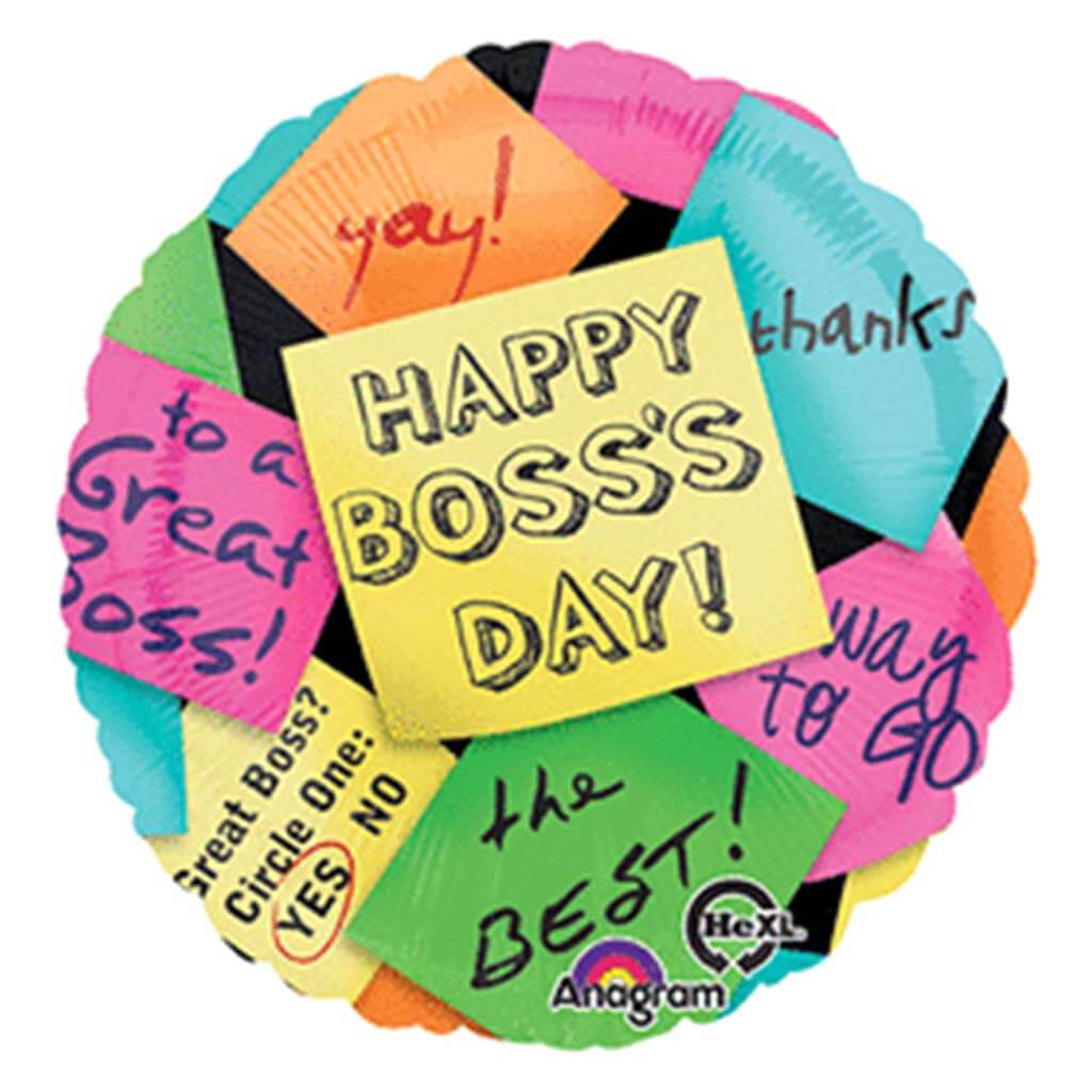 Foil Balloon Boss Day Sticky Notes 18in