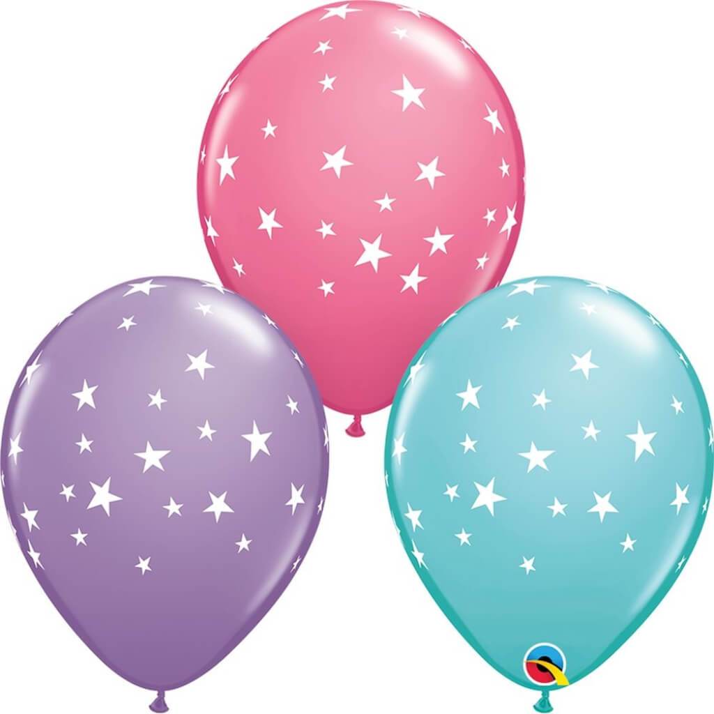Latex Balloon Contempo Stars Around 11in