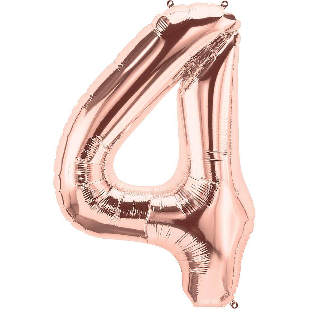 Foil Balloon Number 4  16in Rosegold